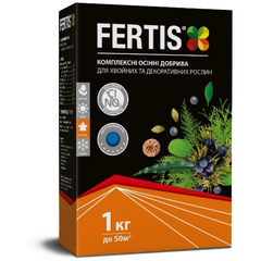 Комплексне осіннє добриво Fertis для хвойних та декоративних рослин, 1 кг.